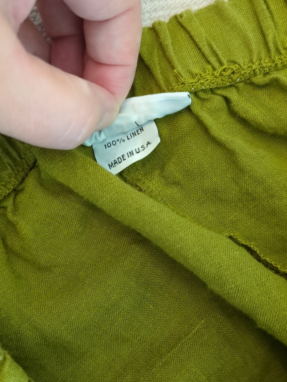 Bryn Walker Lantern Green Women's Relaxed Linen Pants Sz M Boho Lagenlook - Picture 6 of 6